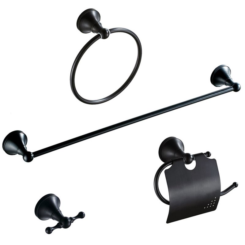 LoungeYard | Metal Bathroom Set 4-piece Traditional Style Black Bathroom Accessory Set — product view 2