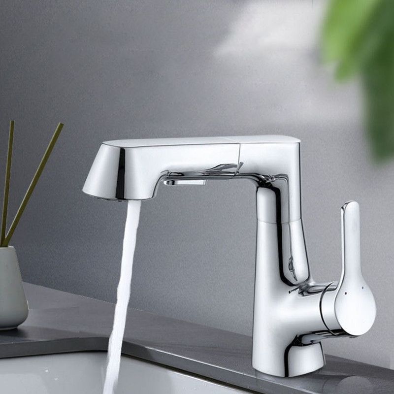 LoungeYard | Modern Vessel Sink Faucet Copper Single Handle Pull Down Low Arc Vessel Faucet — product view 7