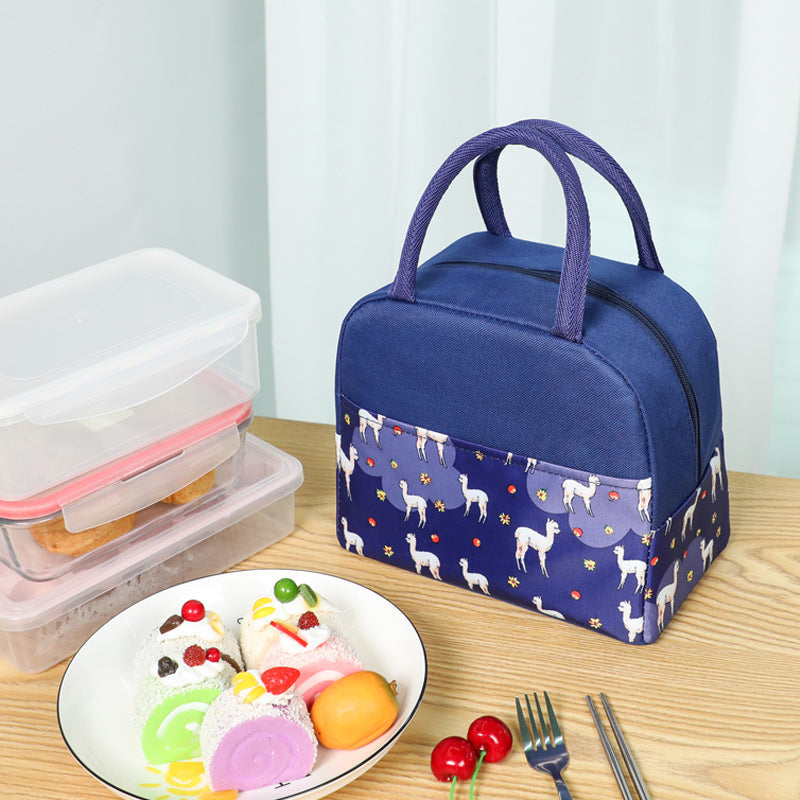 Insulated lunch bag with trendy flamingo pattern LoungeYard — product view 2