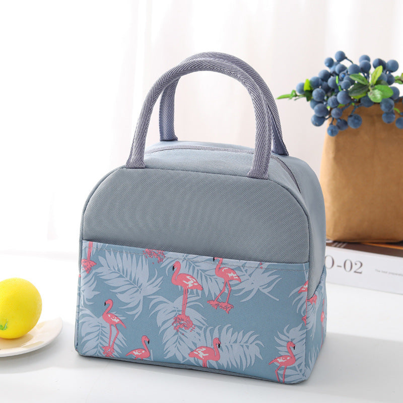 Insulated lunch bag with trendy flamingo pattern LoungeYard — product view 6