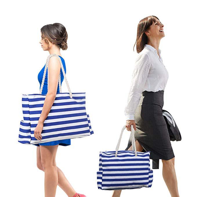 Durable beach bag with extra large storage space and practical side pockets LoungeYard — product view 3