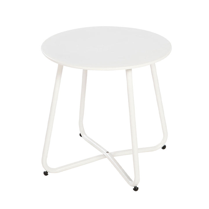 LOUNGE YARD Steel Patio Side Table, Weather Resistant Outdoor Round End Table — product view 7
