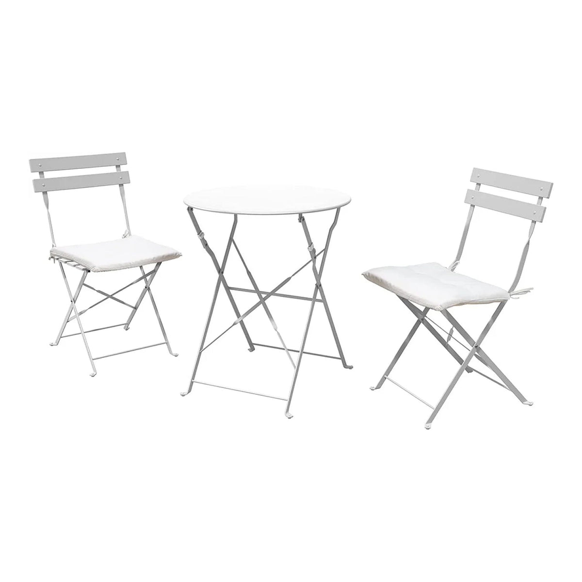 LOUNGE YARD Premium Steel Patio Bistro Set with Cushion 3 Piece Patio Set of Foldable Patio Table and Chairs — product view 7