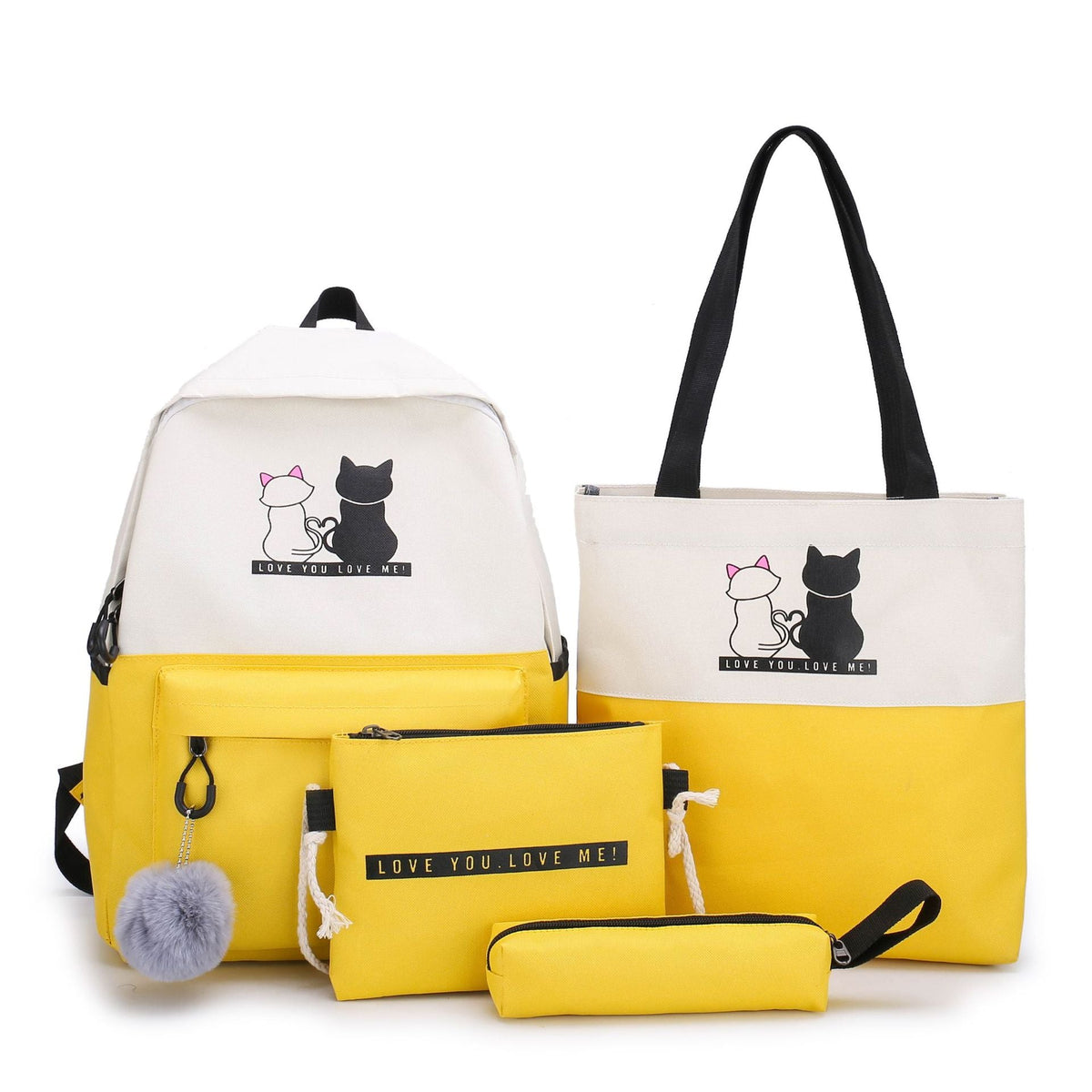 5-Piece Backpack and Tote Bag Set with Cat Design LoungeYard — product view 7