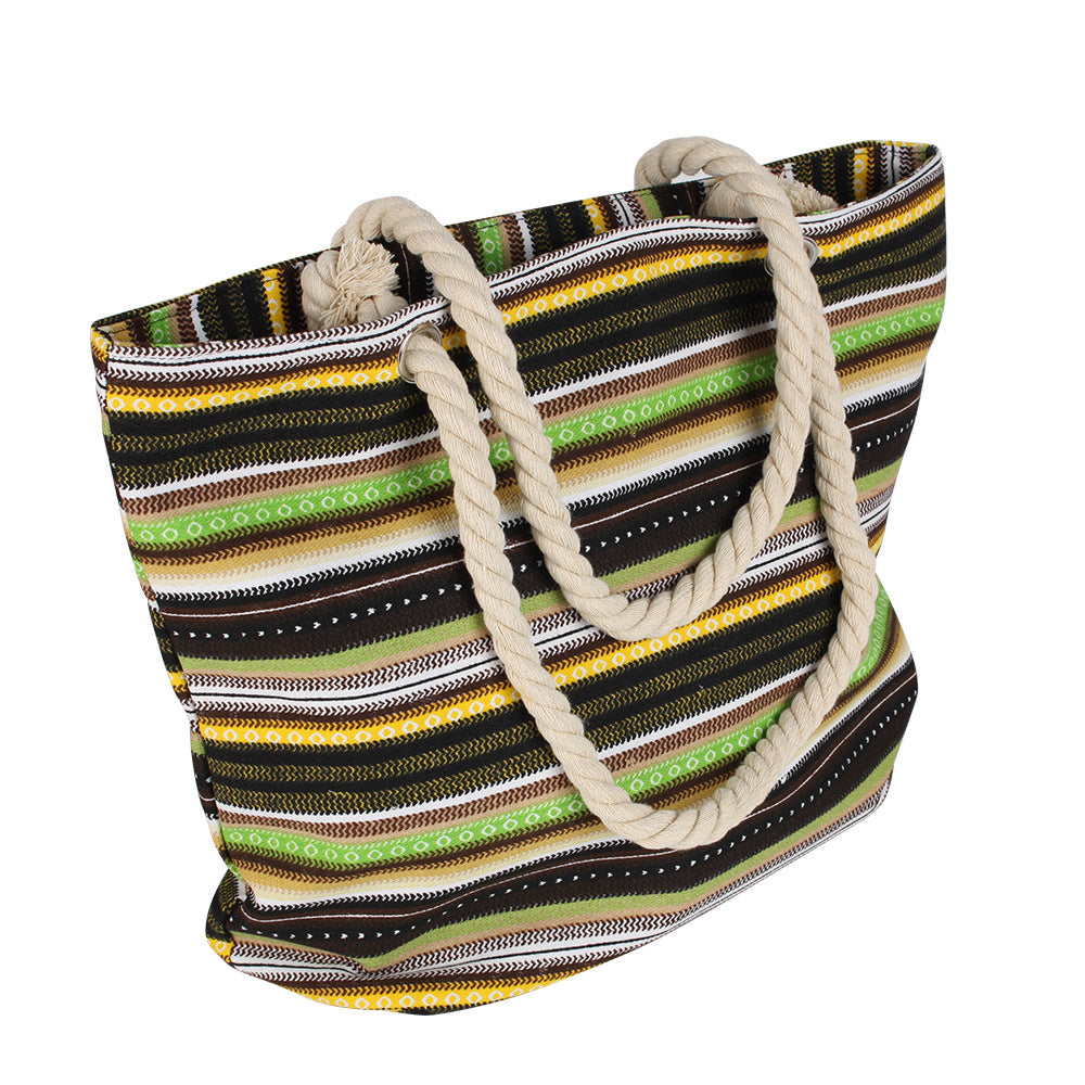Colorful cotton striped bag LoungeYard — product view 4
