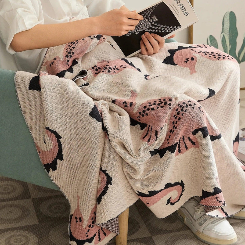 LoungeYard | Nautical Seahorse Throw Blanket — product view 7