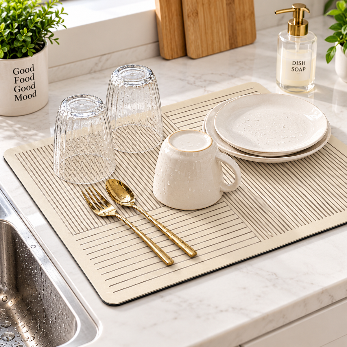 Premium Non-Slip Heat-Resistant Silicone Dish Drying Mat LoungeYard — product view 1