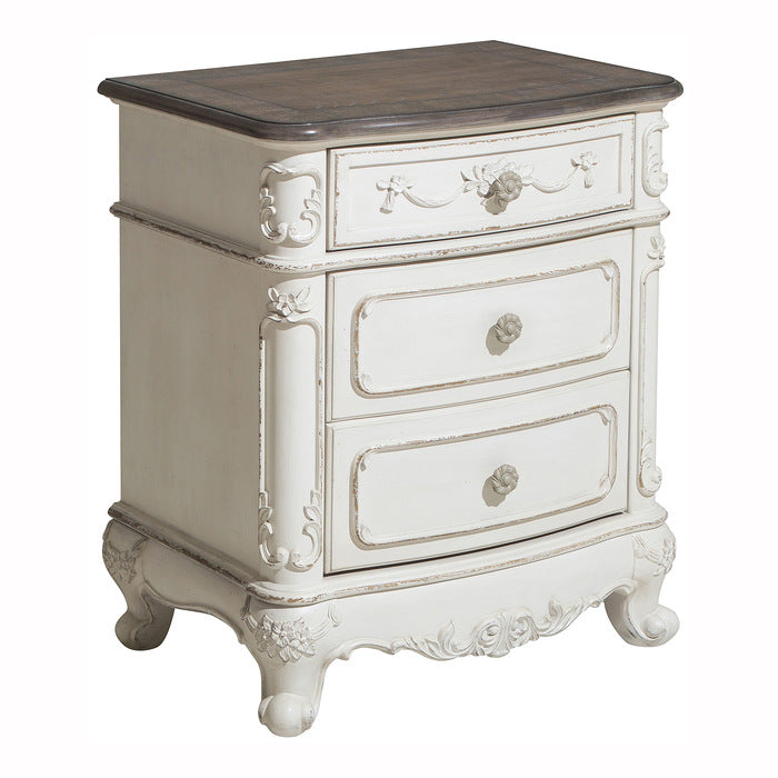 Homelegance Cinderella Antique White & Grey Rub-Through Finish Wood Queen 4 Pc Bed Poster Set – 1386NW-4PC — product view 4
