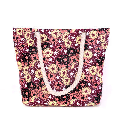 Large shopping bag with colorful ethnic pattern LoungeYard — product view 1