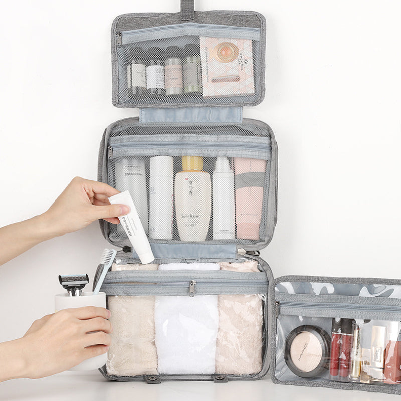 LoungeYard | Travelique Travel Cosmetic Organizer | Compact & Water-Repellent | With 4 Compartments & 360° Hook | For Women & Men — product view 6