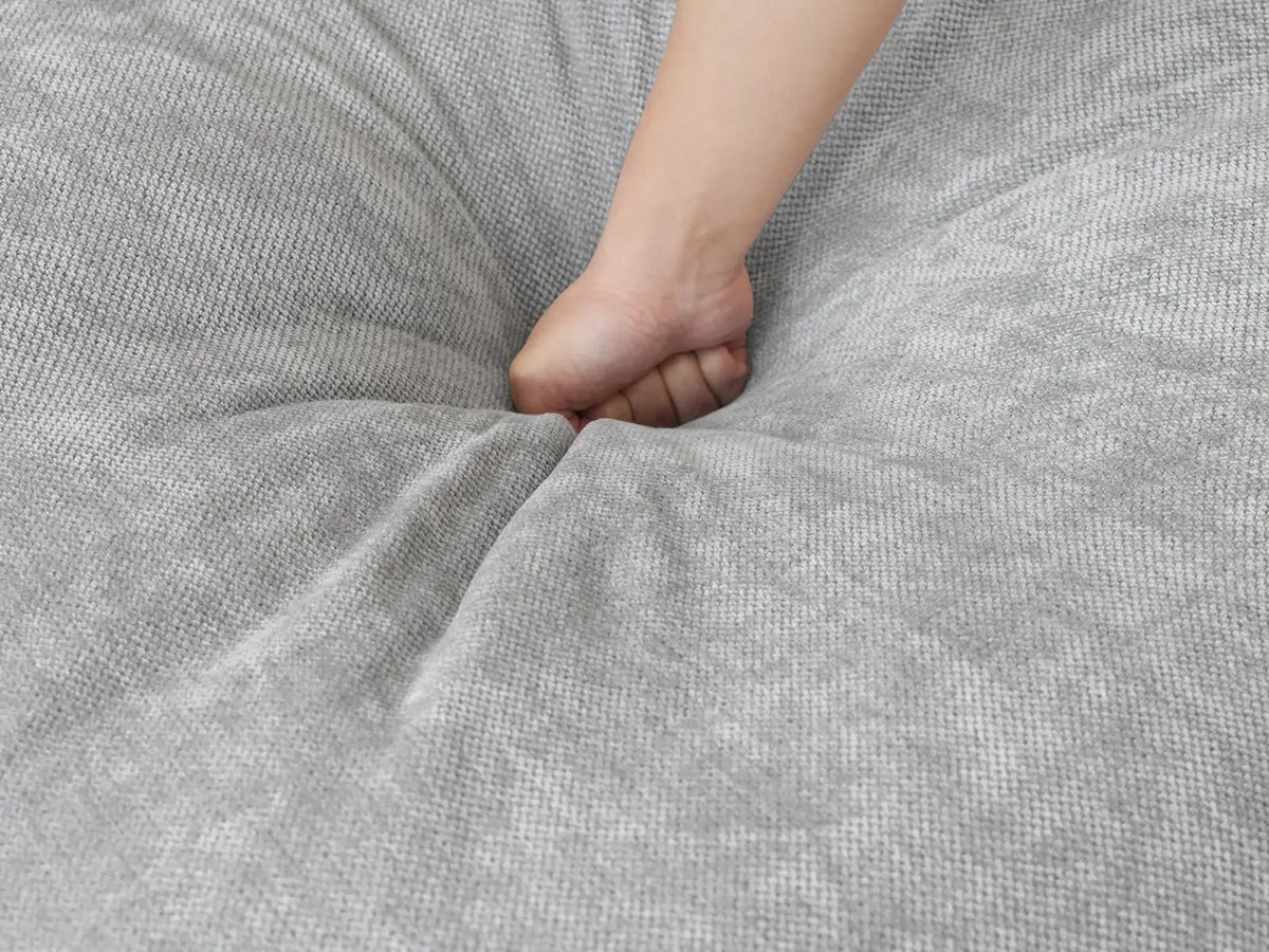 Deluxe Slope Cloud Sectional Sofa Covers | Light Grey Chenille and Linen Sofa Cover for 4-Seater — product view 6