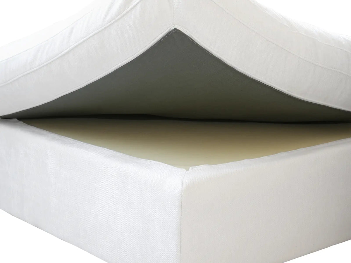 Deluxe Slope Cloud Sectional Sofa Covers | White Chenille and Linen Sofa Cover for 7-Seater with 1-Ottoman — product view 7
