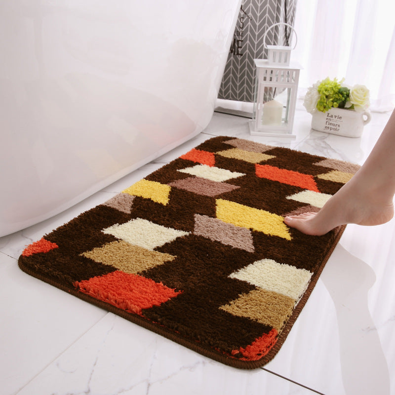 Plush Geometric Pattern Bath Mat — product view 2