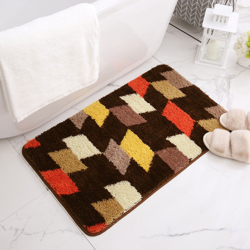 Plush Geometric Pattern Bath Mat — product view 7