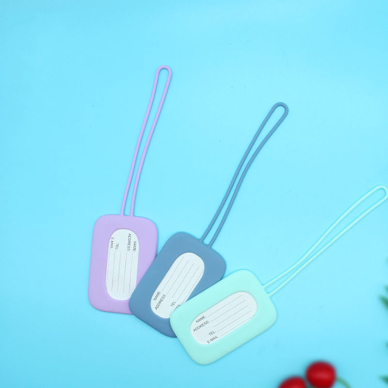 silicone luggage tag with ID window and elastic strap LoungeYard — product view 1