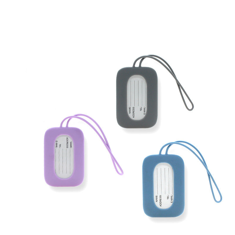 silicone luggage tag with ID window and elastic strap LoungeYard — product view 3