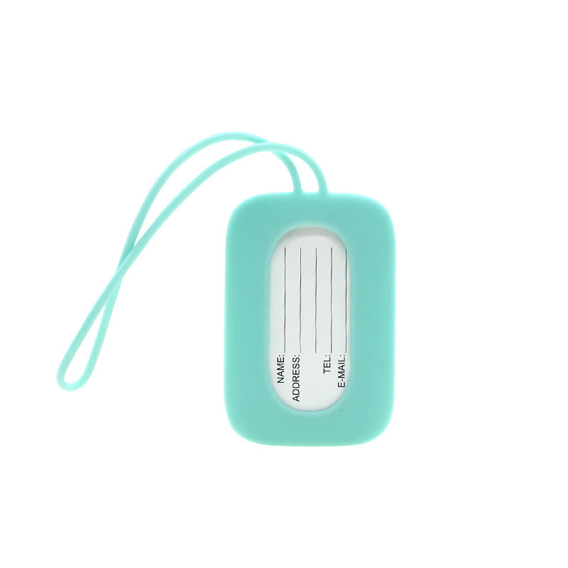 silicone luggage tag with ID window and elastic strap LoungeYard — product view 2
