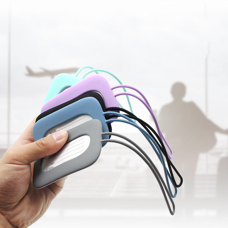 silicone luggage tag with ID window and elastic strap LoungeYard — product view 4