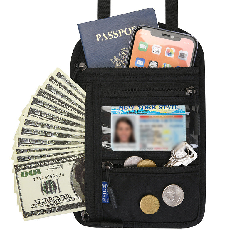 LoungeYard | Travel Neck Pouch Neck Wallet with RFID Blocking Passport Holder — product view 1