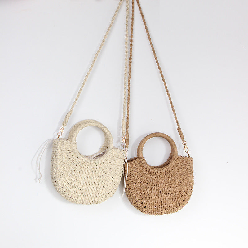 Braided Mini Handbag with Round Carrying Handles LoungeYard — product view 2