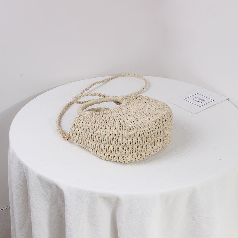 Braided Mini Handbag with Round Carrying Handles LoungeYard — product view 4