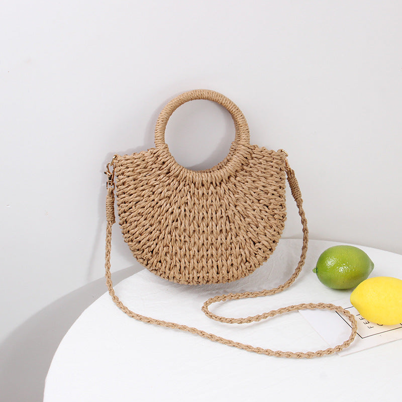 Braided Mini Handbag with Round Carrying Handles LoungeYard — product view 1
