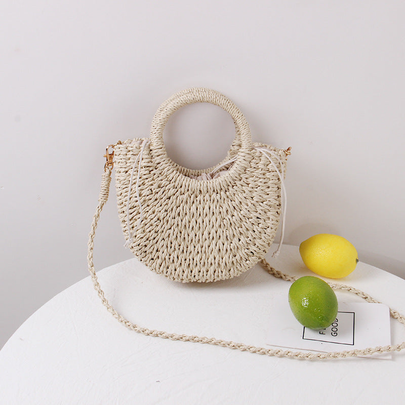 Braided Mini Handbag with Round Carrying Handles LoungeYard — product view 6