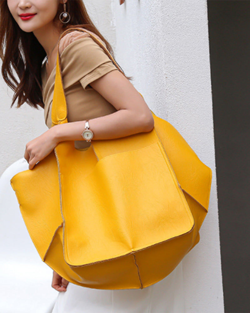 LoungeYard | Chic & Sustainable Leather Bag with Large Capacity - Elegant, Versatile Women's Handbag — product view 1