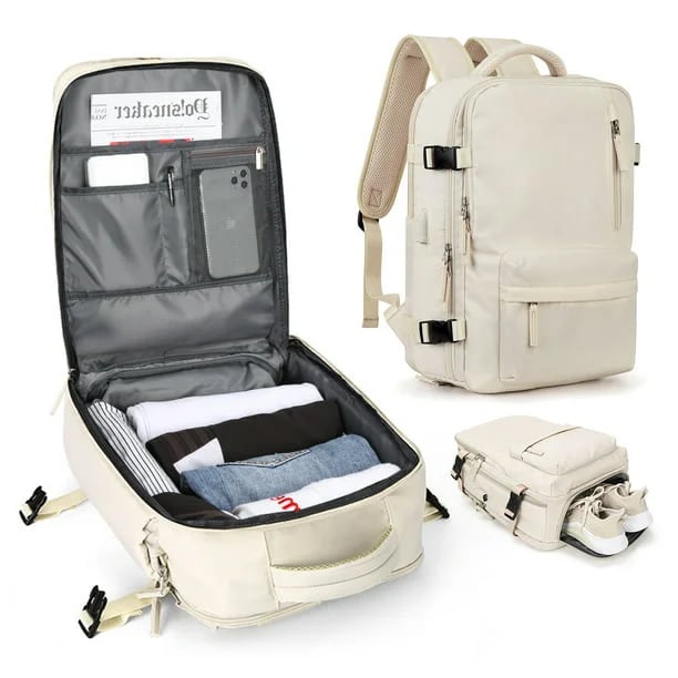 LoungeYard | Women's Large Travel Backpack – Waterproof Hiking Rucksack | Anti-Theft & USB Charging — product view 1