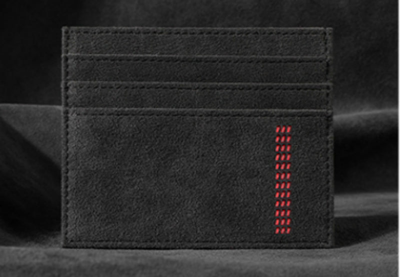 LoungeYard | Large Capacity Slim Woven Suede Card Holder, for Shopping, Travelling, Jogging or Working — product view 6