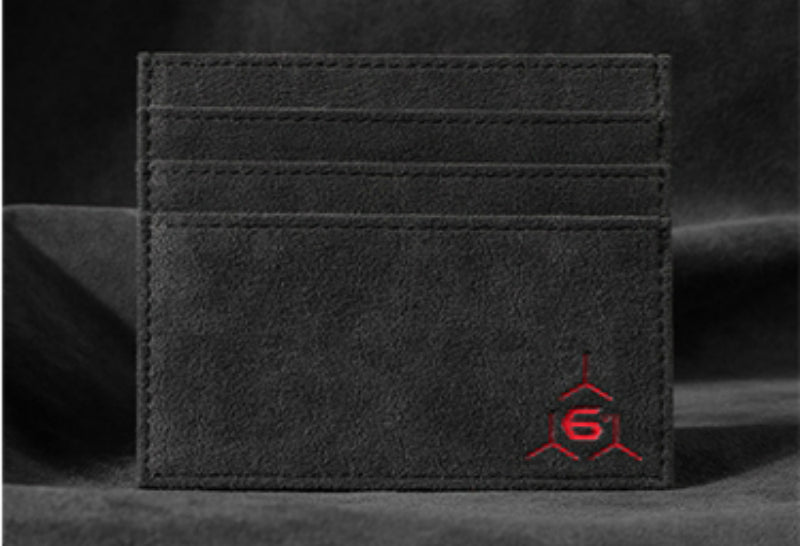 LoungeYard | Large Capacity Slim Woven Suede Card Holder, for Shopping, Travelling, Jogging or Working — product view 7