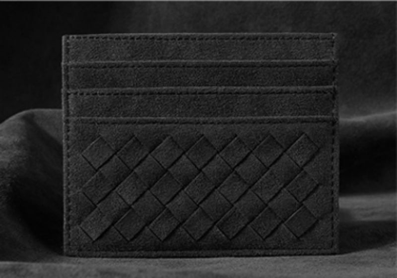 LoungeYard | Large Capacity Slim Woven Suede Card Holder, for Shopping, Travelling, Jogging or Working — product view 4