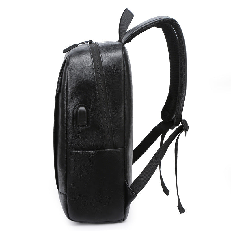 Stylish Leather Laptop Backpack LoungeYard — product view 2