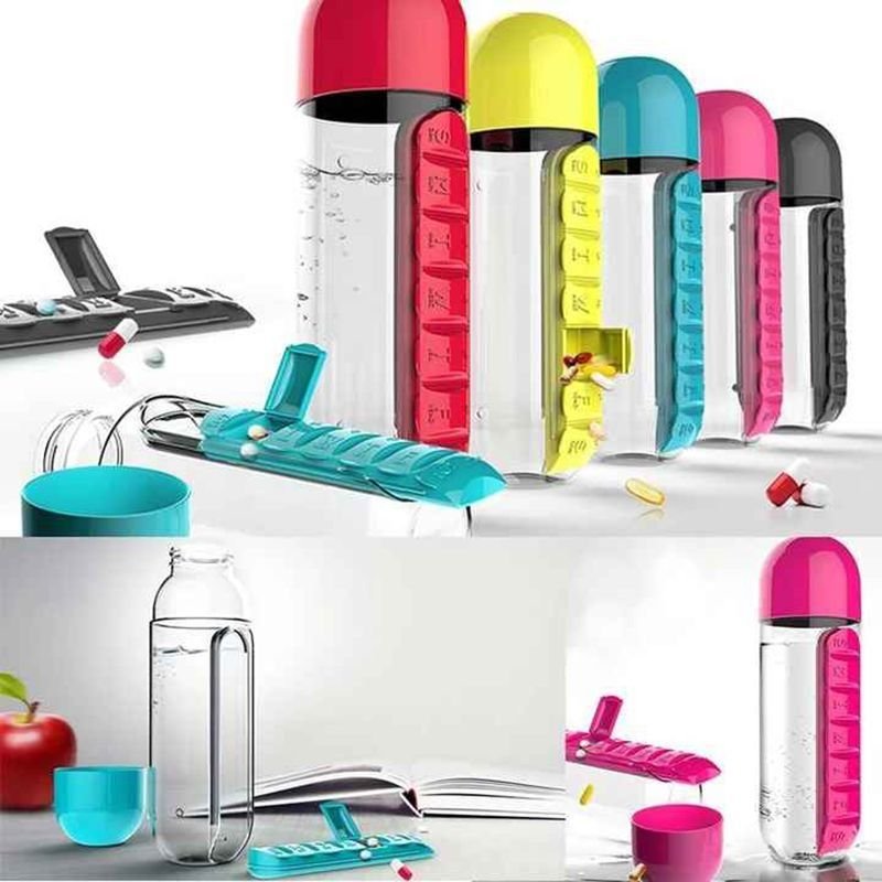 LoungeYard | 2 in 1 Daily Pill Box Water Bottle — product view 1