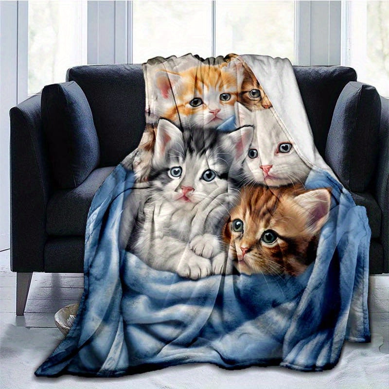 FluffyCat – Soft Flannel Blankets with Cat Print LoungeYard — product view 5