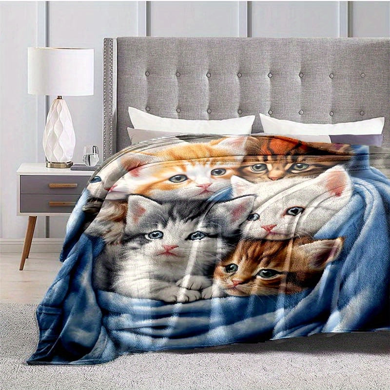 FluffyCat – Soft Flannel Blankets with Cat Print LoungeYard — product view 4