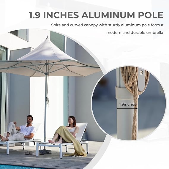 LOUNGE YARD 11 FT Sunshade Umbrella with Pulley Lift for Poolside Backyard Beach — product view 4