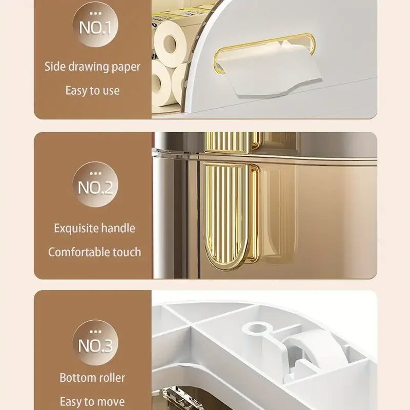 LoungeYard | BathroomBliss Rolling Cabinet | Space-saving bathroom solution with wheels for easy moving — product view 5