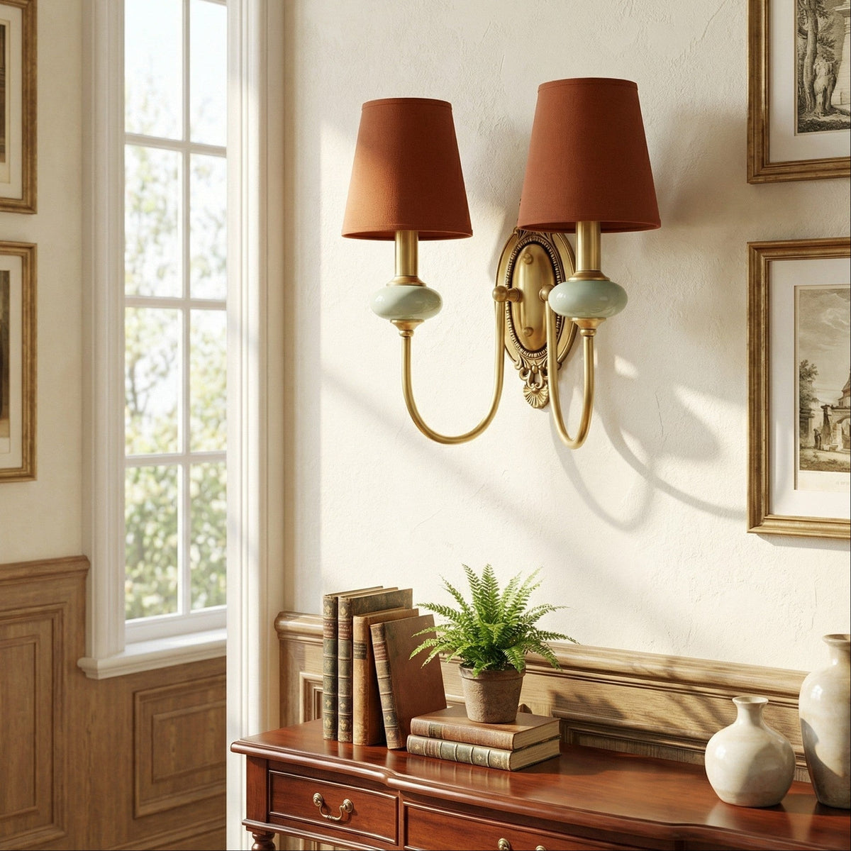 Rowan Ceramic Fabric Wall Sconce, 1 or 2 Head — product view 6