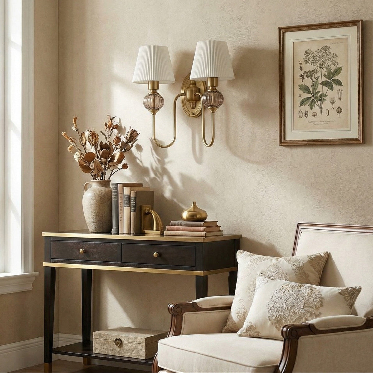 Rowan Ceramic Fabric Wall Sconce, 1 or 2 Head — product view 2