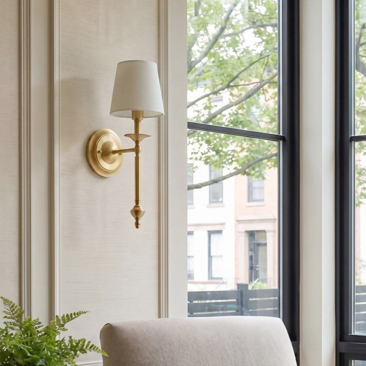 Rowan Copper Fabric Drum Wall Sconce, 1 or 2 Head — product view 2