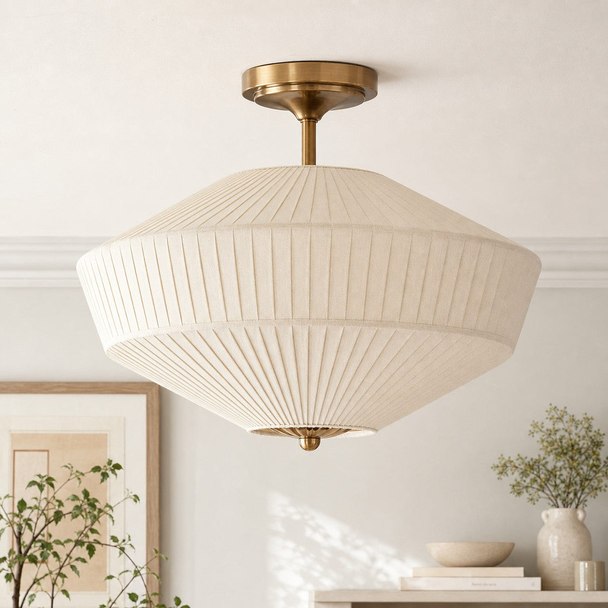 Elumina Silk Drum Semi-Flush Ceiling Light — product view 6