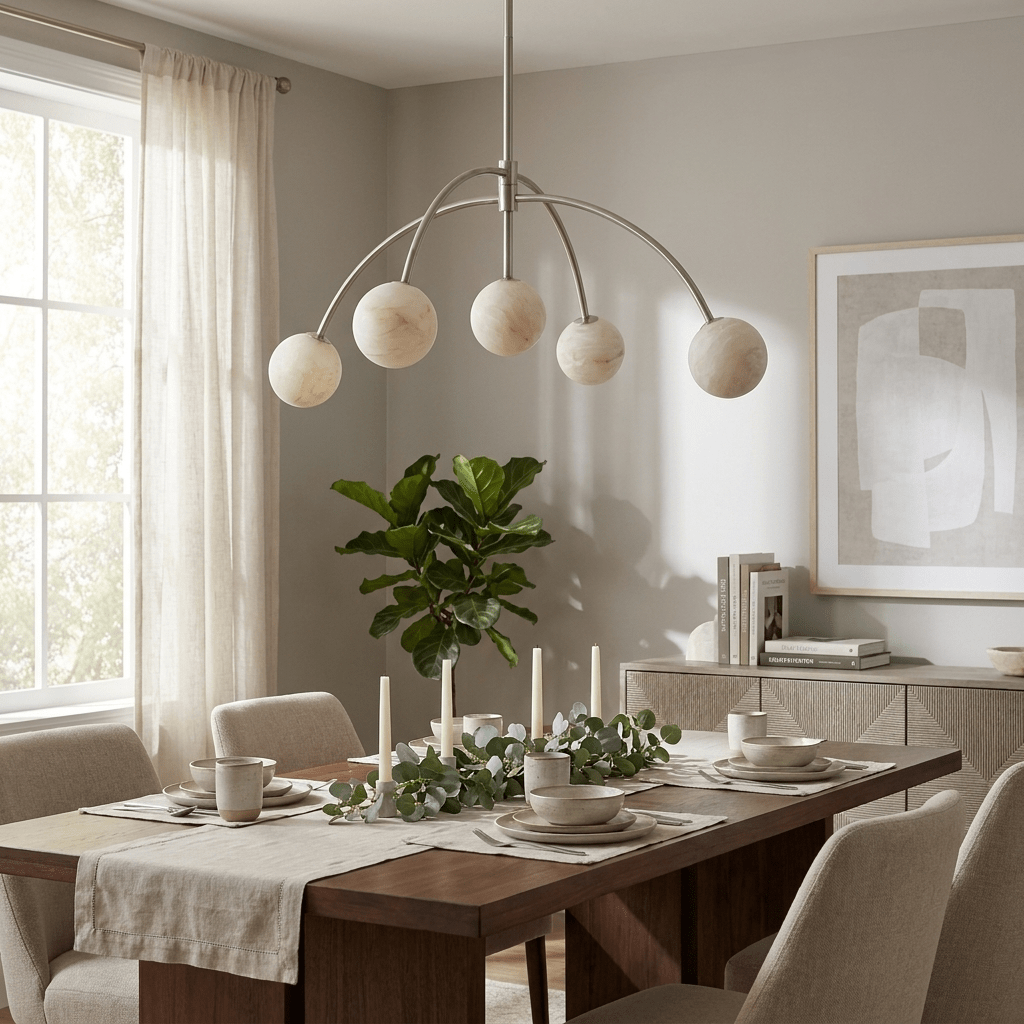 Lunara Alabaster Arc Chandelier — product view 5