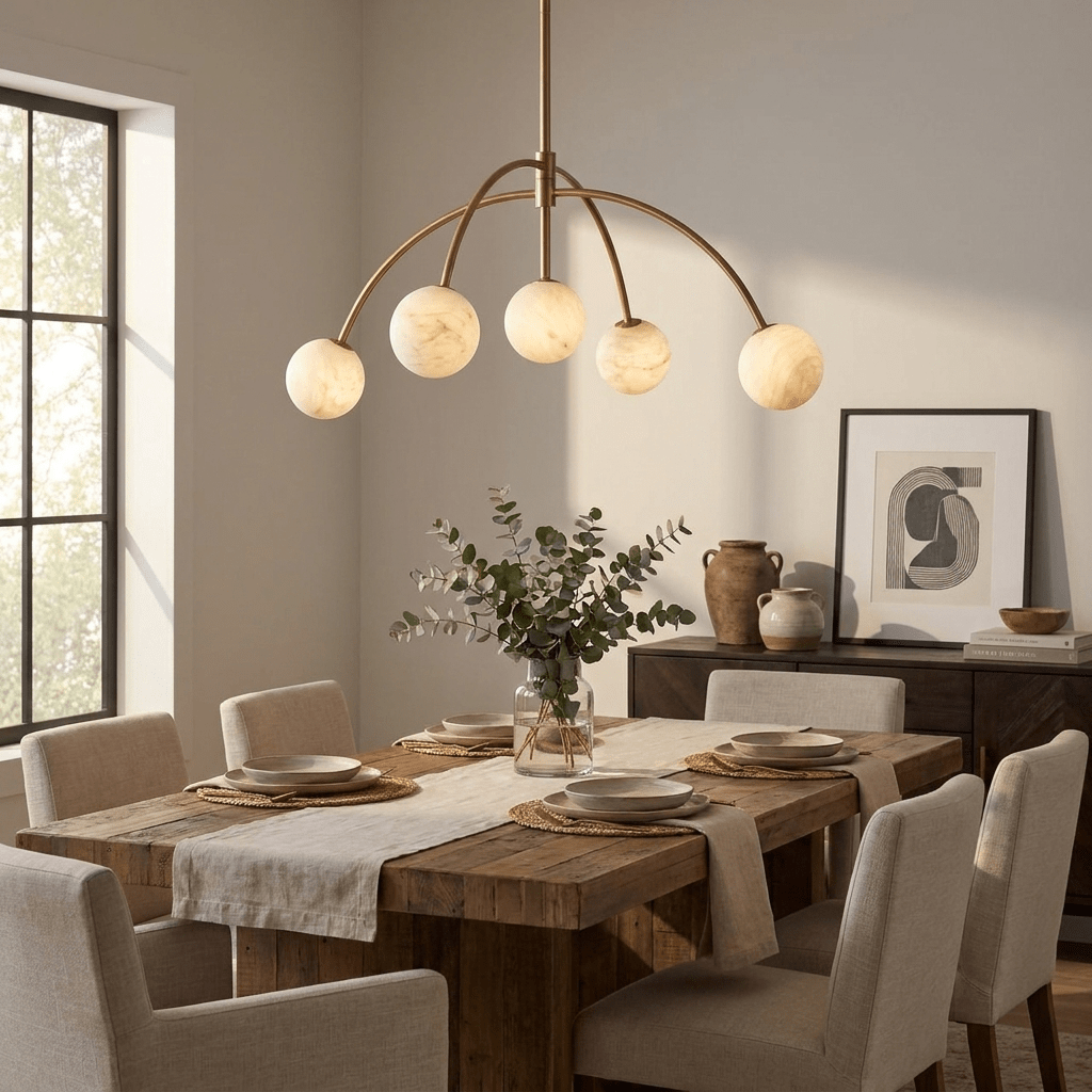 Lunara Alabaster Arc Chandelier — product view 7