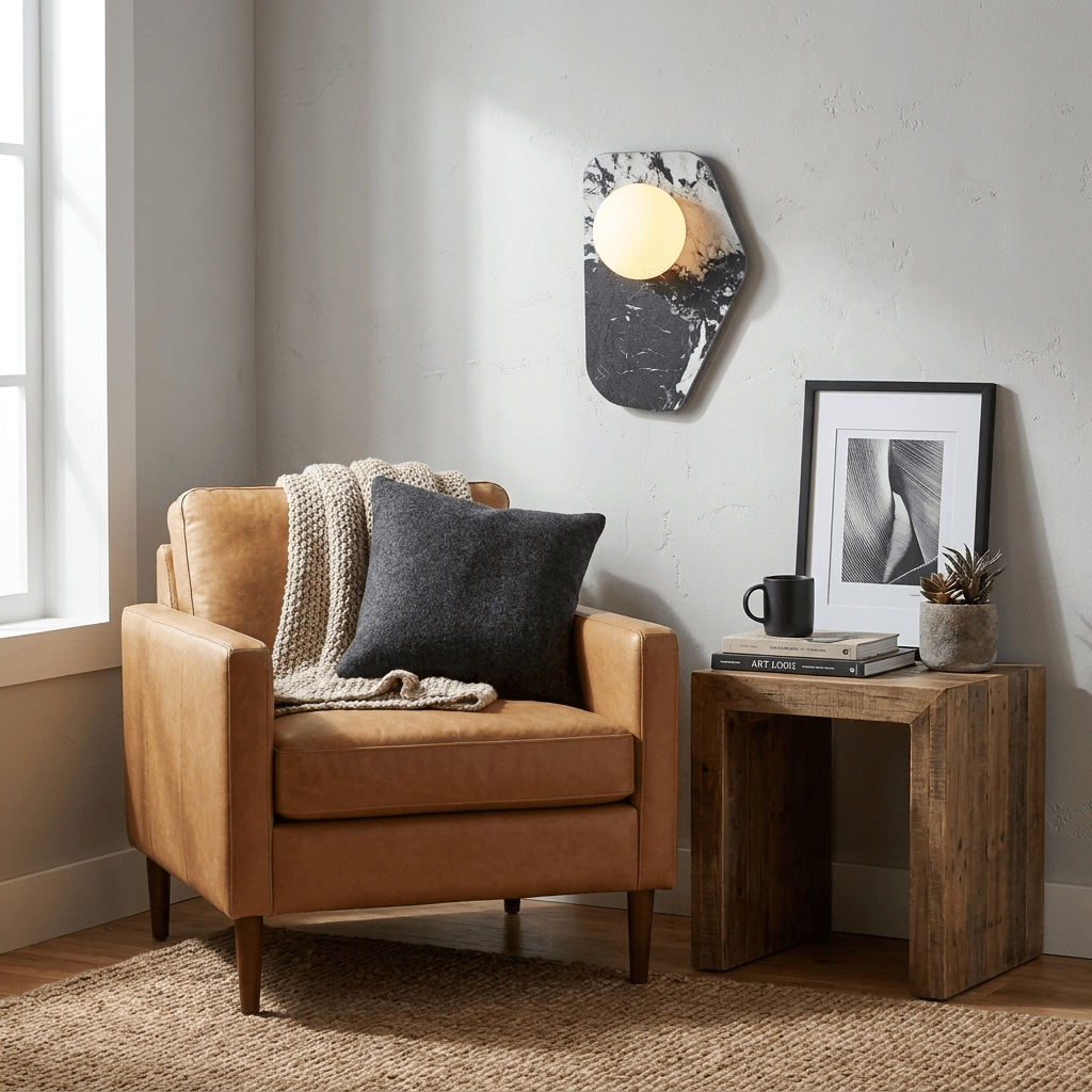 Veyla Stone Pebble Wall Sconce — product view 2