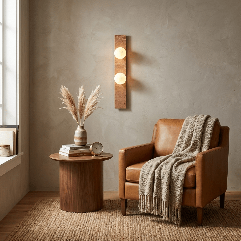 Virelle Stone Double Globe Wall Sconce — product view 2