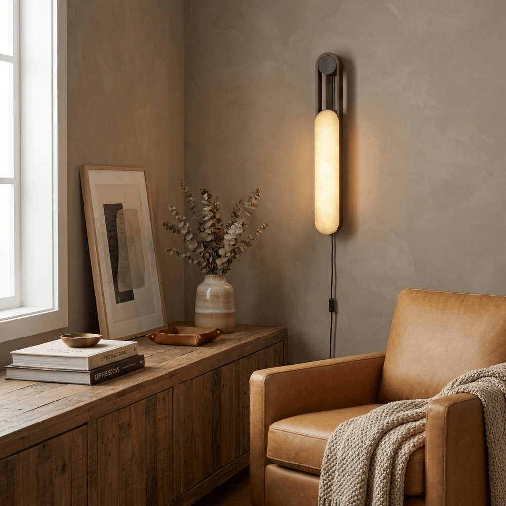 Norix Alabaster Frame Plug-in Wall Light — product view 5