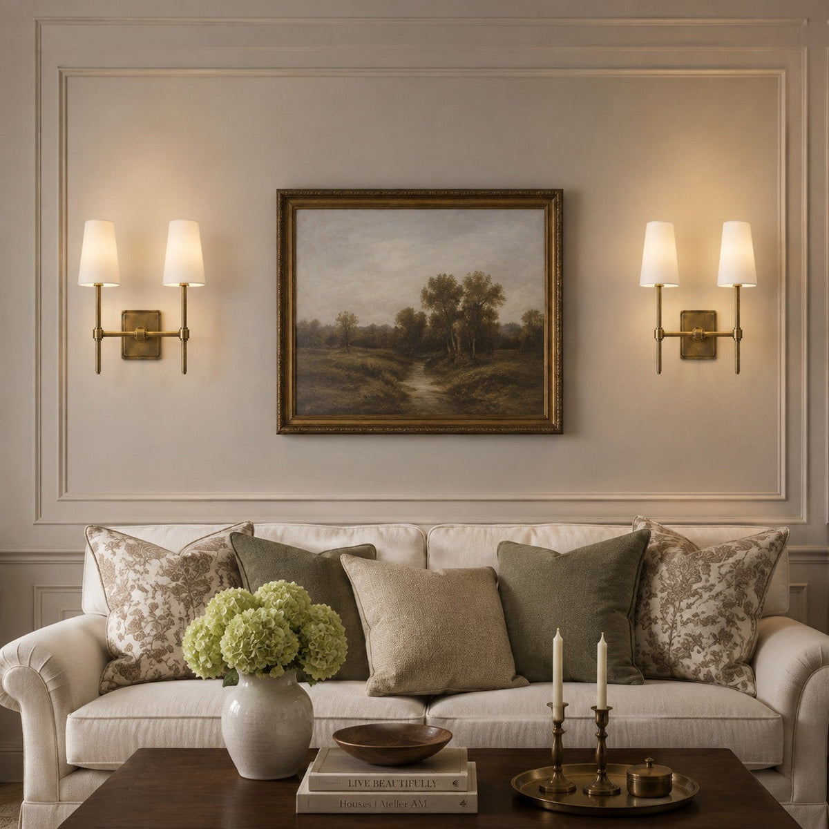 Rowan Linen Drum Wall Lamp, 1 to 3 Heads — product view 4