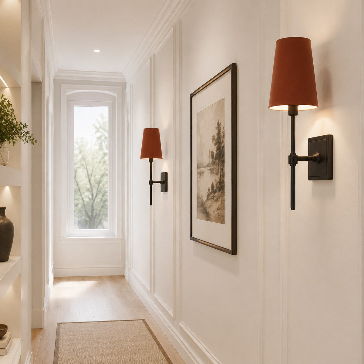 Rowan Linen Drum Wall Lamp, 1 to 3 Heads — product view 2