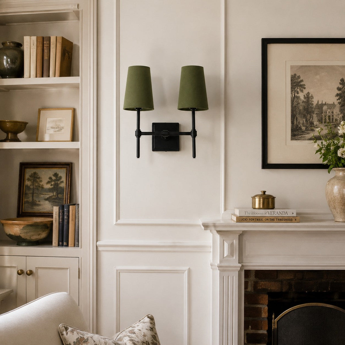 Rowan Linen Drum Wall Lamp, 1 to 3 Heads — product view 6